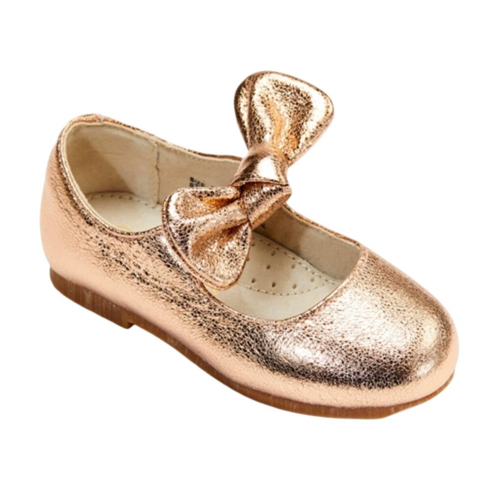 L'Amour Celia Knotted Bow Flat, Rosegold, NWT, Multiple